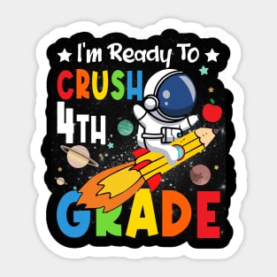 Ready To Crush 4th Grade Boys Astronaut Back To School Sticker